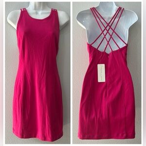 womens vintage Adrienne Vittadini hot pink knit dress - size 2P